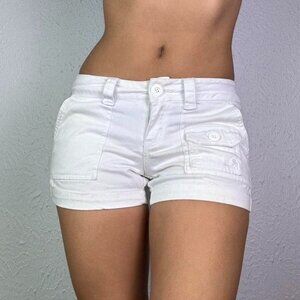 Y2k WHITE DENIM SHORTS